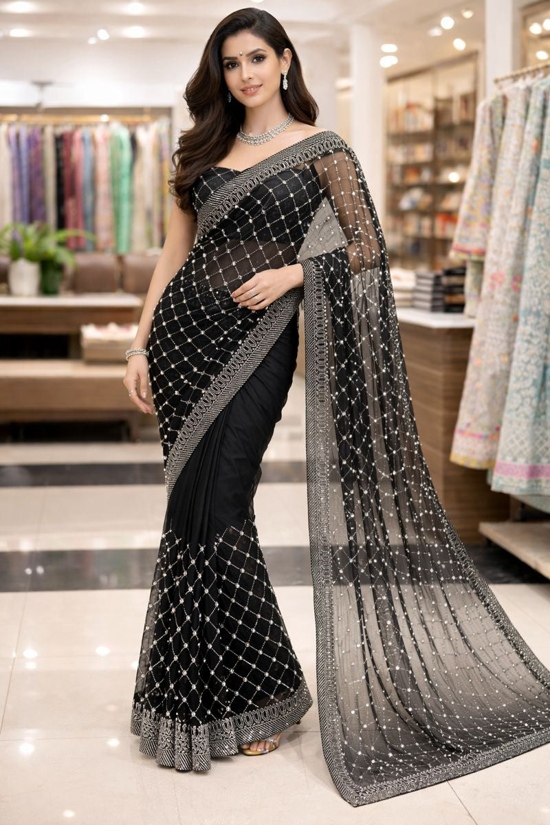 Chiffon Pearls Saree