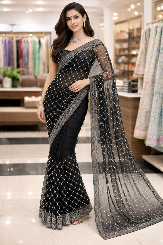 Chiffon Pearls Saree