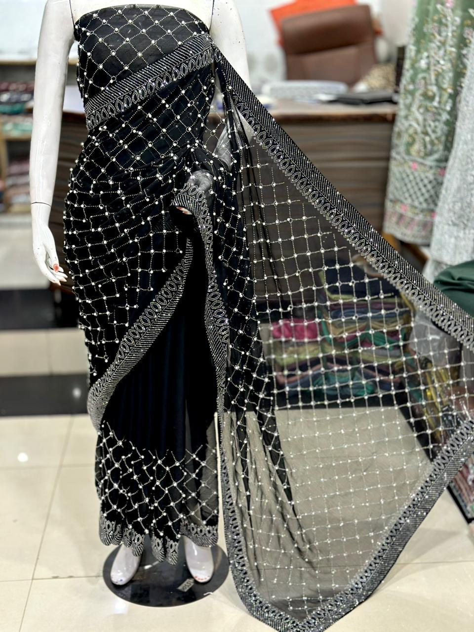 Chiffon Pearls Saree