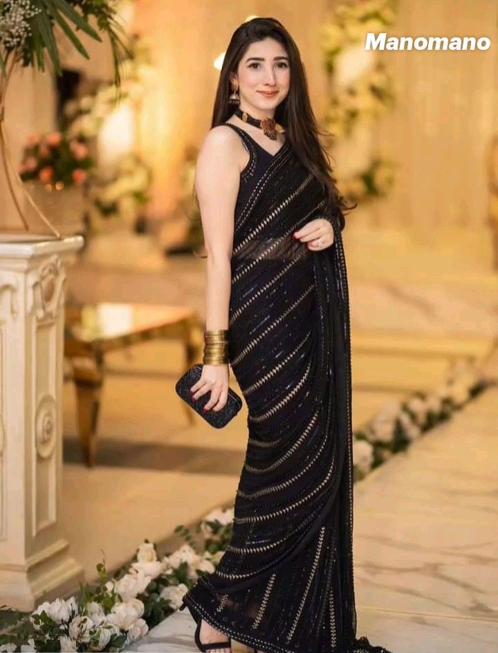 saree black net