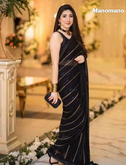 saree black net