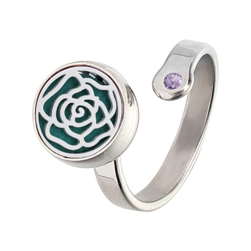Fashion Stainless Steel Essential Oils Aromatherapy Ring