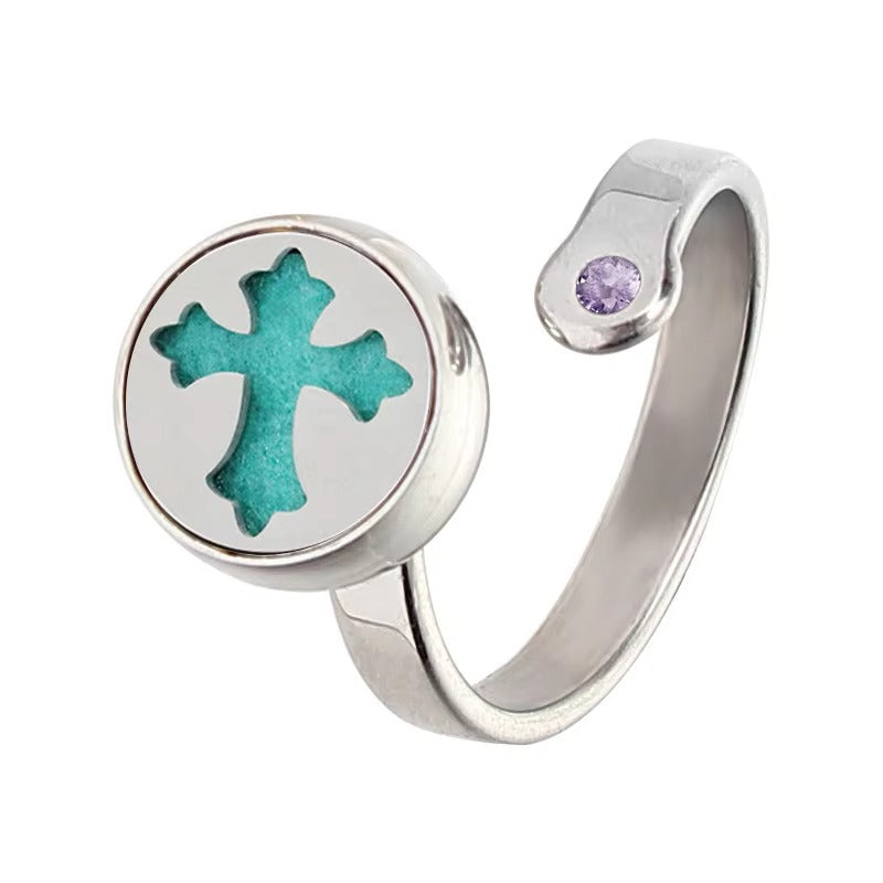 Fashion Stainless Steel Essential Oils Aromatherapy Ring