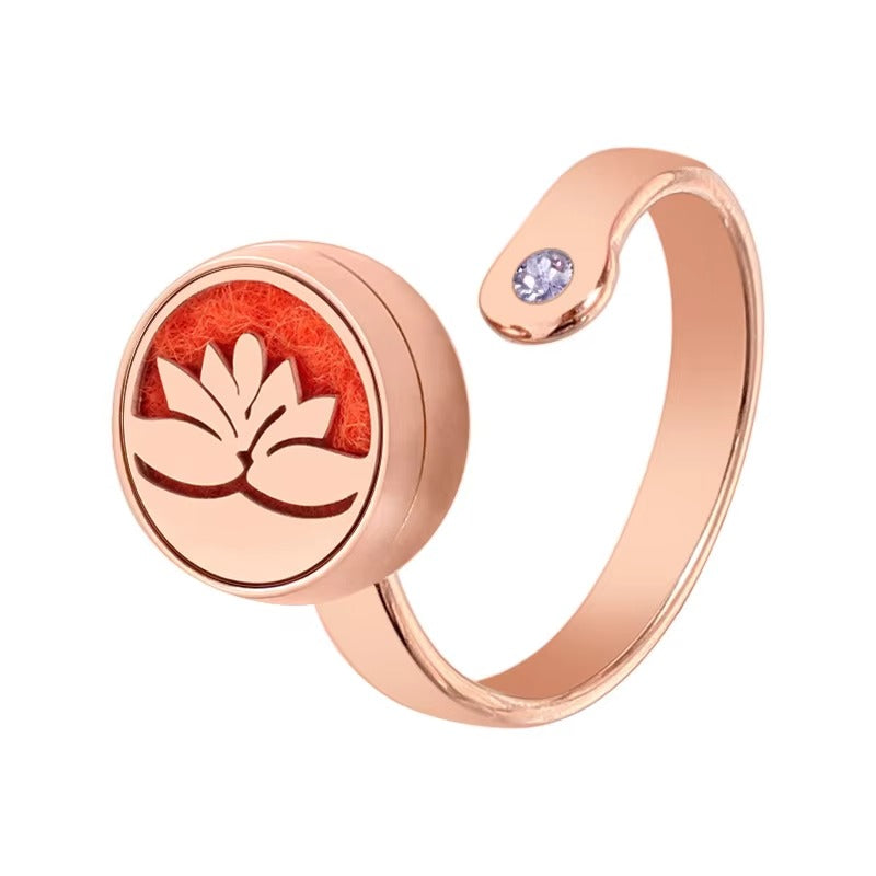Fashion Stainless Steel Essential Oils Aromatherapy Ring