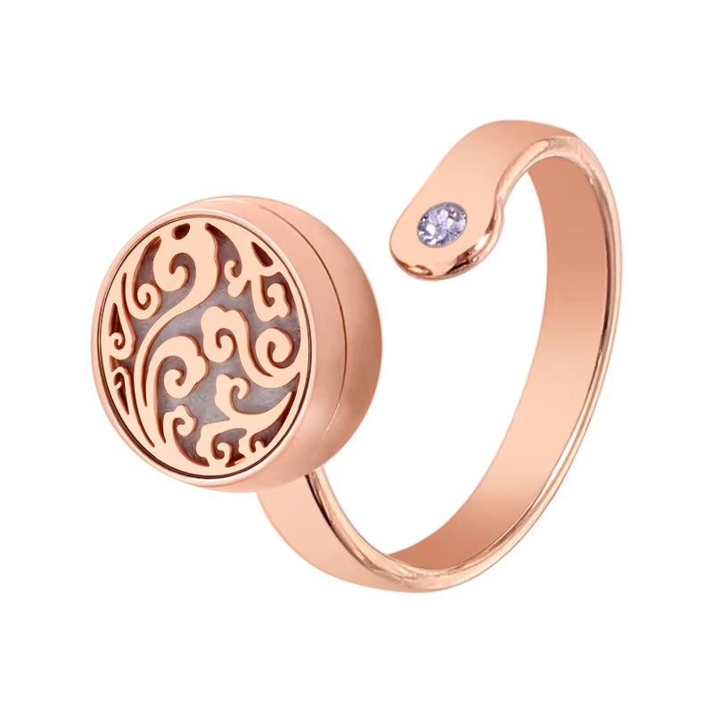 Fashion Stainless Steel Essential Oils Aromatherapy Ring