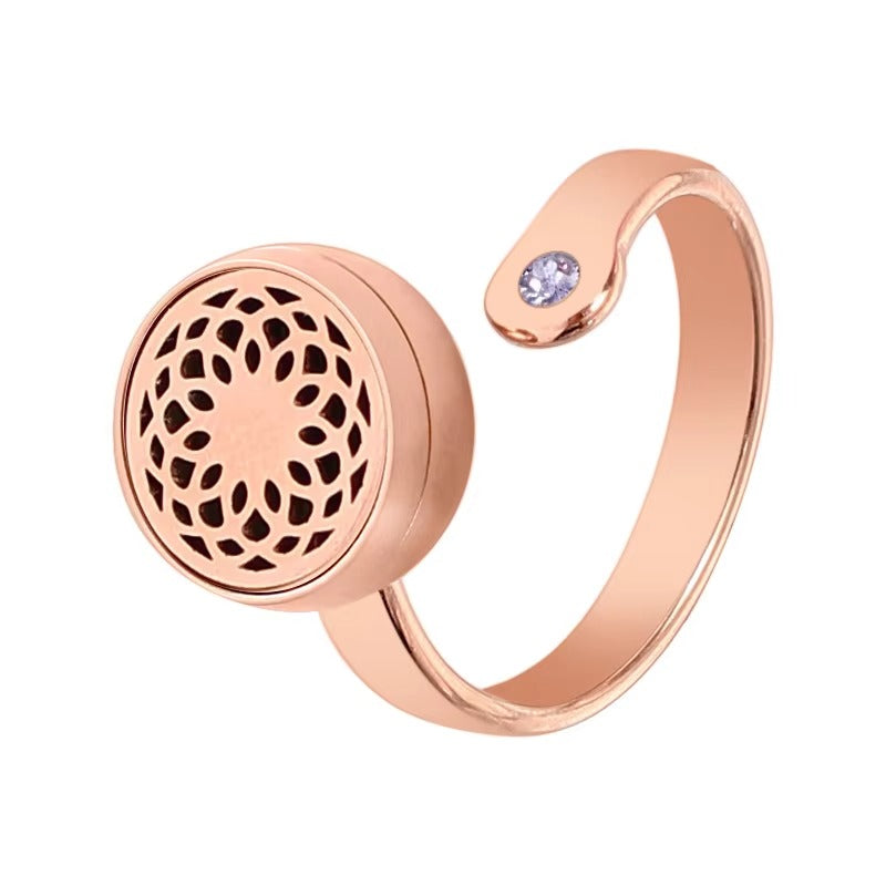 Fashion Stainless Steel Essential Oils Aromatherapy Ring