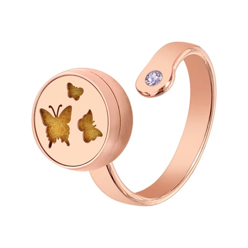 Fashion Stainless Steel Essential Oils Aromatherapy Ring