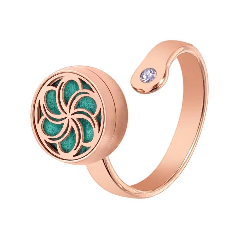 Fashion Stainless Steel Essential Oils Aromatherapy Ring
