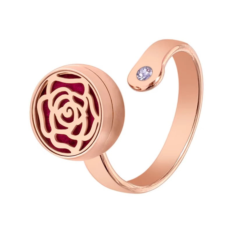 Fashion Stainless Steel Essential Oils Aromatherapy Ring