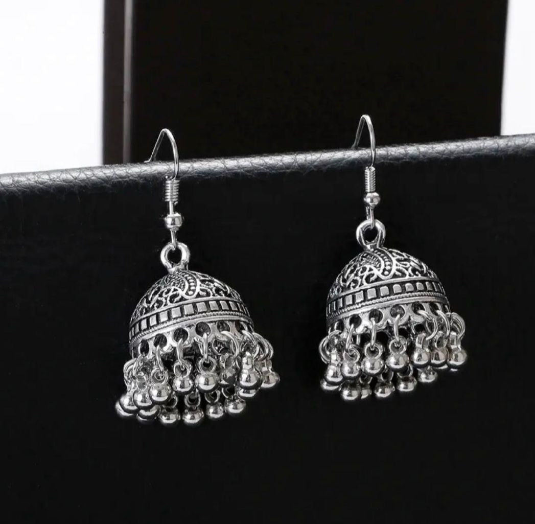 Unique Silver Color Small jhumka Earring